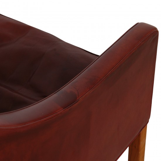 Børge Mogensen 2207 lounge chair in indian red anilin leather