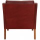 Børge Mogensen 2207 lounge chair in indian red anilin leather