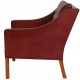 Børge Mogensen 2207 lounge chair in indian red anilin leather