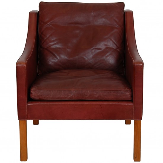 Børge Mogensen 2207 Lounge chair in indian red anilin leather