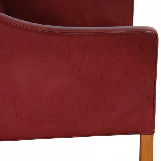 Børge Mogensen 2207 Lounge chair in indian red anilin leather