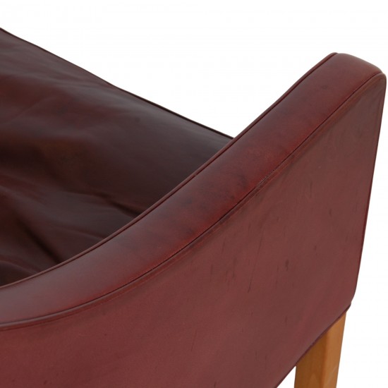 Børge Mogensen 2207 Lounge chair in indian red anilin leather