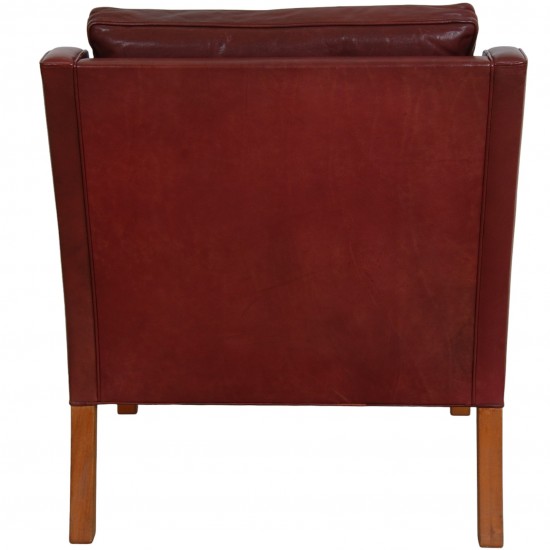 Børge Mogensen 2207 Lounge chair in indian red anilin leather