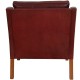 Børge Mogensen 2207 Lounge chair in indian red anilin leather