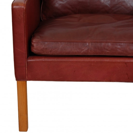 Børge Mogensen 2207 Lounge chair in indian red anilin leather