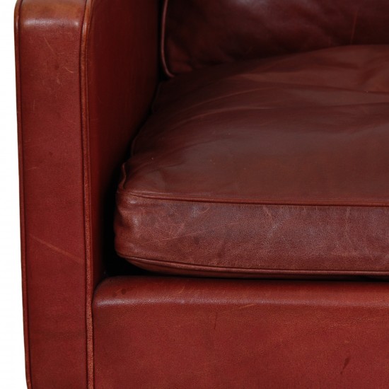 Børge Mogensen 2207 Lounge chair in indian red anilin leather