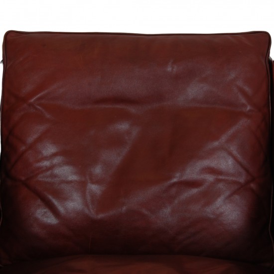 Børge Mogensen 2207 Lounge chair in indian red anilin leather