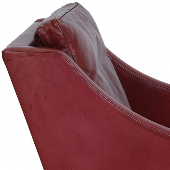 Børge Mogensen 2207 Lounge chair in indian red anilin leather