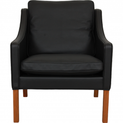 Børge Mogensen 2207 lænestol nybetrukket i sort bizon læder