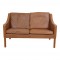 Børge Mogensen 2.pers sofa 2208 in brown leather with patina