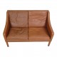 Børge Mogensen 2pers sofa 2208 i patineret brunt læder