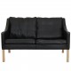 Børge Mogensen 2.seater sofa 2208 in black leather