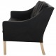 Børge Mogensen 2.seater sofa 2208 in black leather