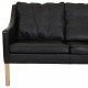 Børge Mogensen 2-personers sofa 2208 i sort læder