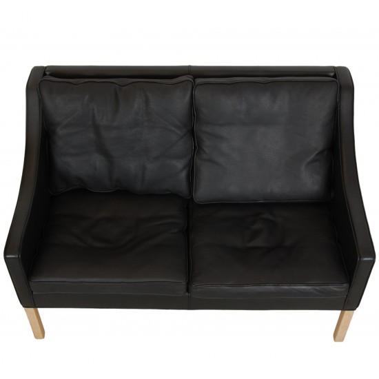 Børge Mogensen 2.seater sofa 2208 in black leather