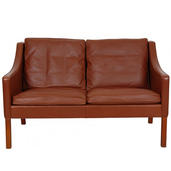 Børge Mogensen 2.seater 2208 sofa in brown leather