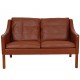 Børge Mogensen 2.seater 2208 sofa in brown leather