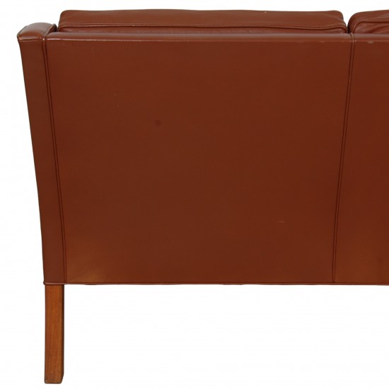 Børge Mogensen 2.seater 2208 sofa in brown leather