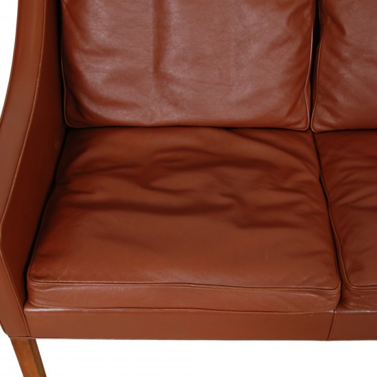 Børge Mogensen 2.seater 2208 sofa in brown leather