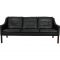 Børge Mogensen 3.seater 2209 sofa in black leather