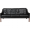 Børge Mogensen 2209 3.seater sofa in black leather