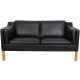 Børge Mogensen 2.seater sofa 2212 in original black leather from 2007
