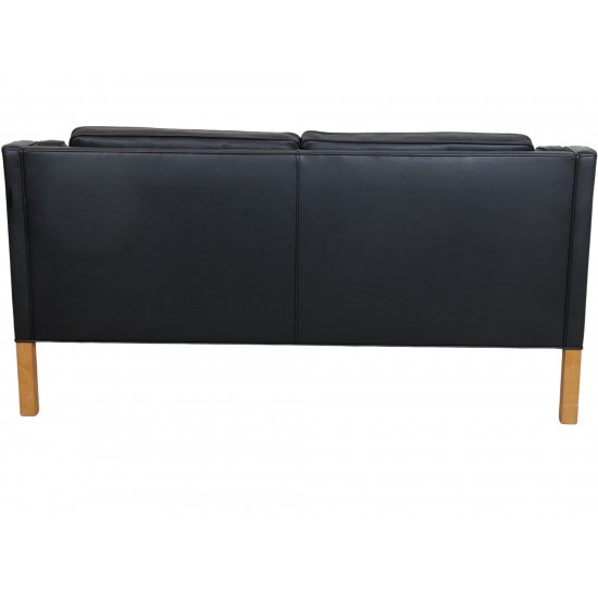 Børge Mogensen 2.seater sofa 2212 in original black leather from 2007