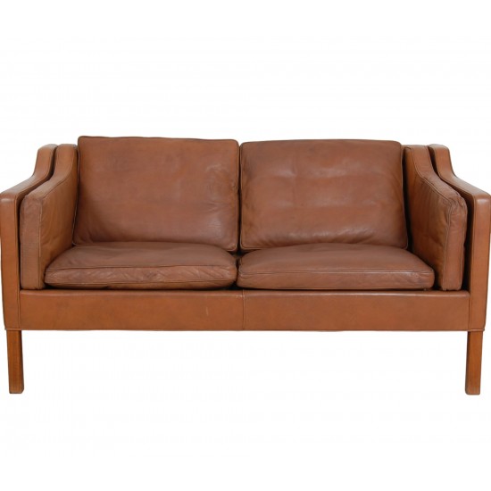 Børge Mogensen 2.seater sofa model 2212 in brown leather