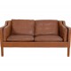 Børge Mogensen 2.personers sofa model 2212 i brun læder