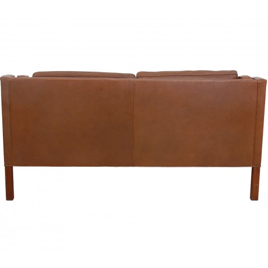 Børge Mogensen 2.seater sofa model 2212 in brown leather