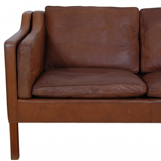 Børge Mogensen 2.seater sofa model 2212 in brown leather