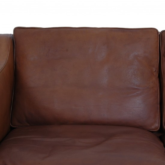 Børge Mogensen 2.seater sofa model 2212 in brown leather