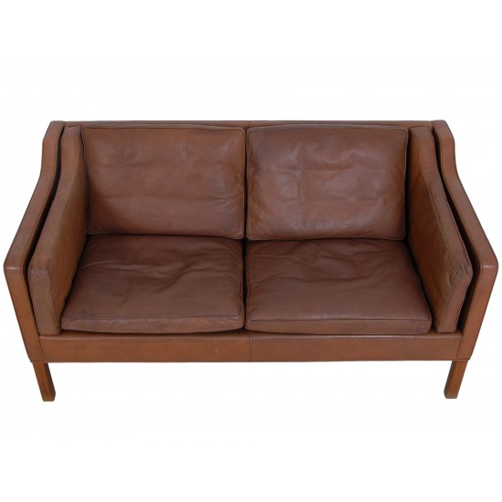 Børge Mogensen 2.seater sofa model 2212 in brown leather