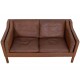 Børge Mogensen 2.seater sofa model 2212 in brown leather