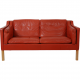 Børge Mogensen 2212 2.seater sofa in red leather
