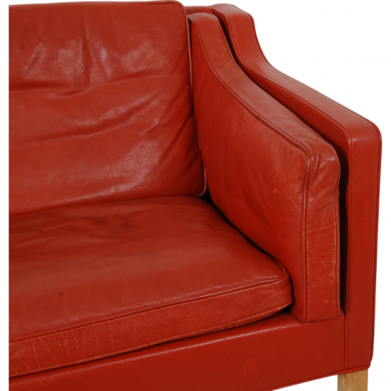 Børge Mogensen 2212 2.seater sofa in red leather