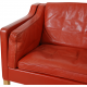 Børge Mogensen 2212 2.seater sofa in red leather