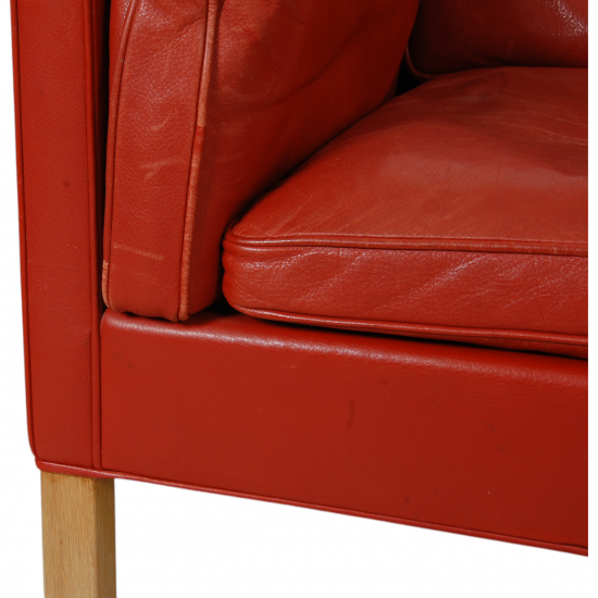 Børge Mogensen 2212 2.seater sofa in red leather