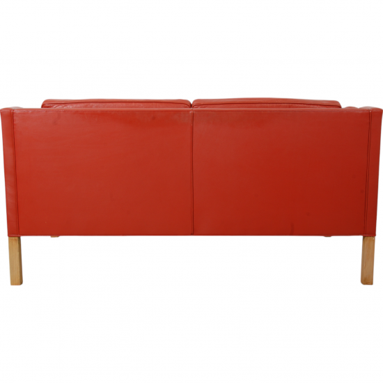 Børge Mogensen 2212 2.seater sofa in red leather