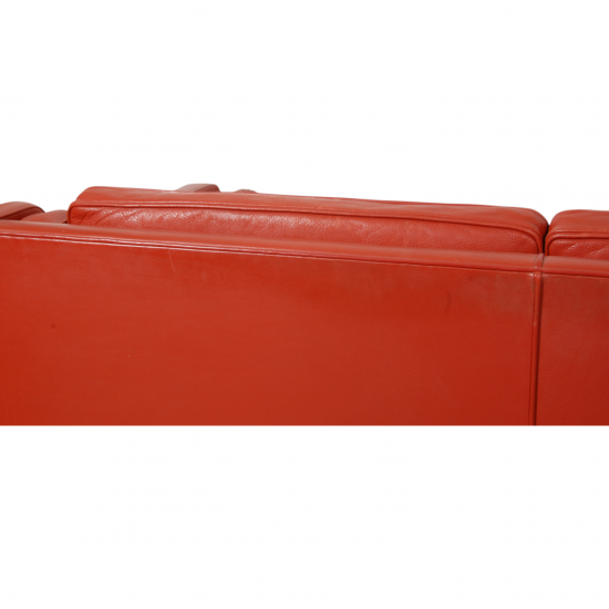 Børge Mogensen 2212 2.seater sofa in red leather