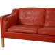 Børge Mogensen 2212 2.seater sofa in red leather
