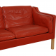 Børge Mogensen 2212 2.seater sofa in red leather