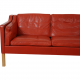 Børge Mogensen 2212 2.seater sofa in red leather