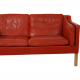 Børge Mogensen 2212 2.seater sofa in red leather