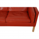 Børge Mogensen 2212 2.seater sofa in red leather