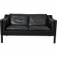Børge Mogensen 2212 2.personers sofa i sort læder