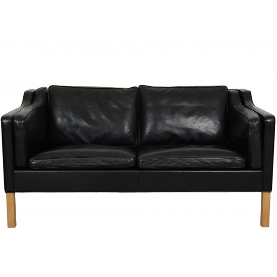 Børge Mogensen 2212 2.seater sofa in black leather 2004