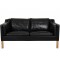 Børge Mogensen 2212 2.seater sofa in black leather 2004