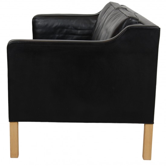 Børge Mogensen 2212 2.seater sofa in black leather 2004