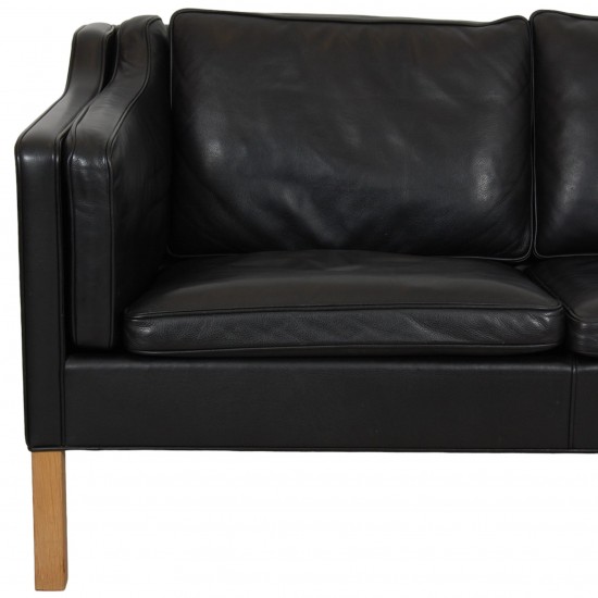 Børge Mogensen 2212 2.seater sofa in black leather 2004